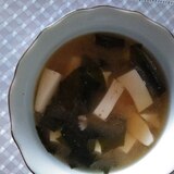 豚しゃぶの汁で味噌スープ